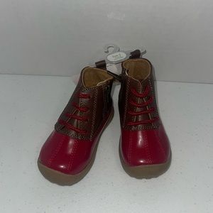Wee Kids Walk Brown/Red Buck Boot